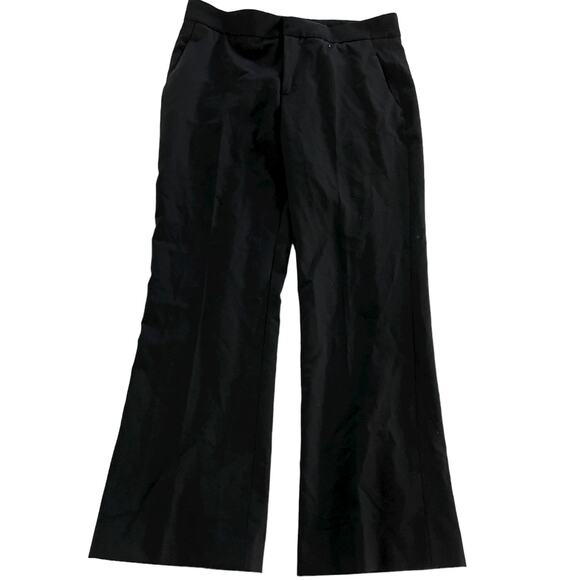 Zara Pants Womens 2 Black Wide Leg Flare Trousers Mid Rise Career - Picture 2 of 8